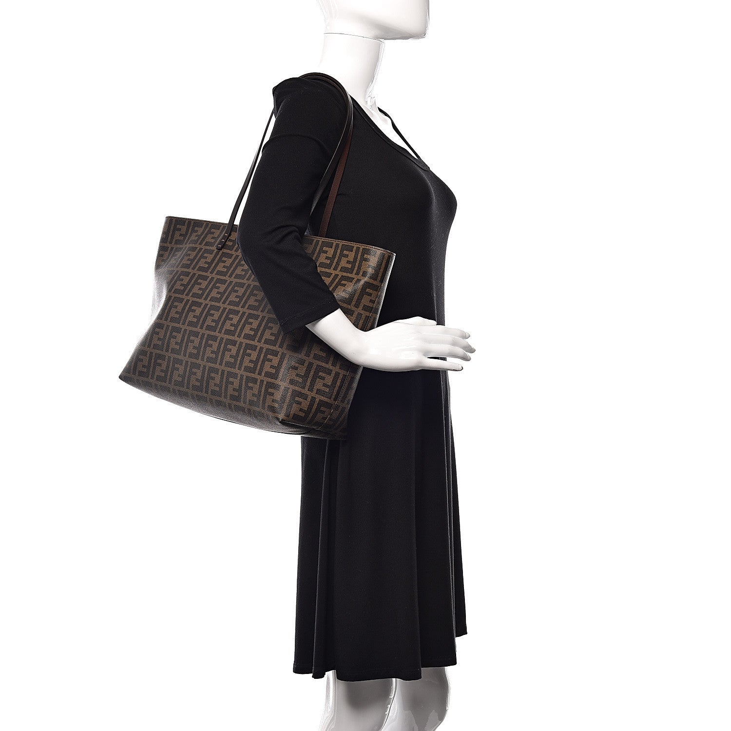Fendi Zucca Spalmati Medium Roll Tote Tobacco Fuxia 2 of 17