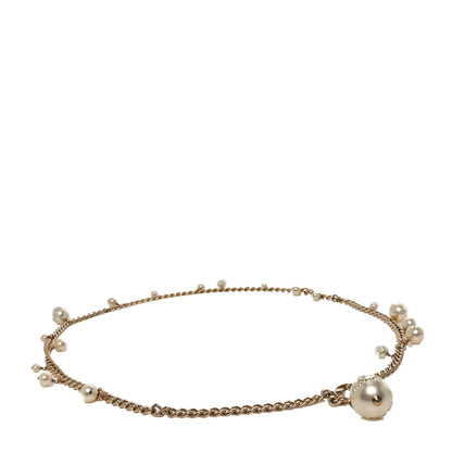 Chanel Pearl Crystal Chain Belt Gold White 1 of 5