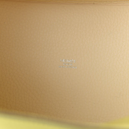 Hermes Taurillon Clemence Casaque Picotin Lock 18 PM Lime Nata 9 of 11