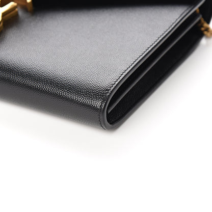 Saint Laurent Grain De Poudre Monogram Cassandra Chain Wallet Black Rouge Legion 7 of 8