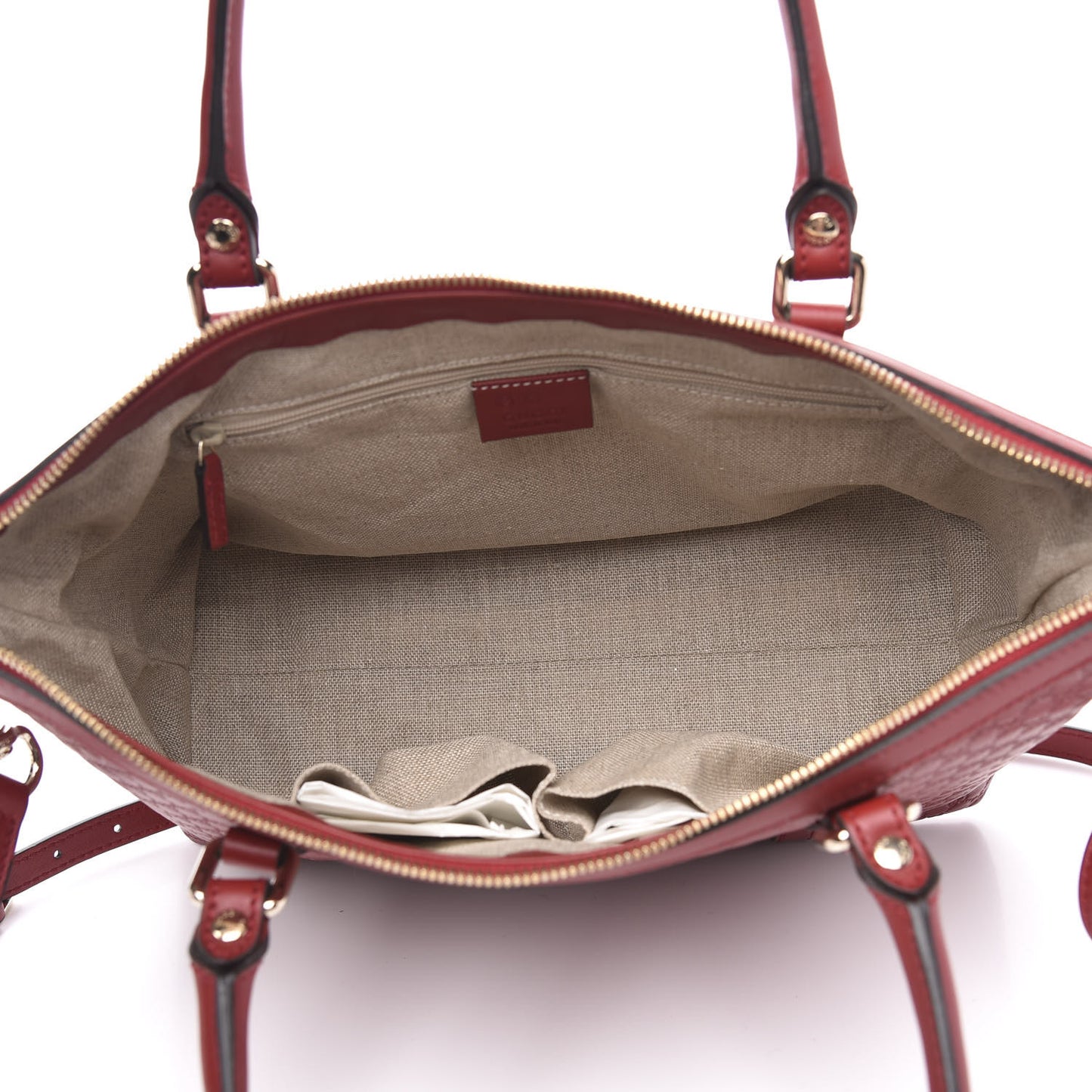 Soft Microguccissima Small Zippered Satchel Rosso