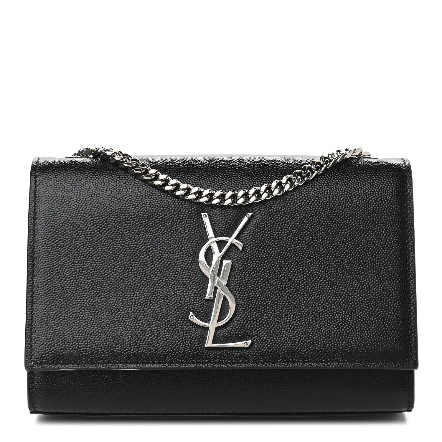 Saint Laurent Grain De Poudre Small Monogram Kate Satchel Black 1 of 9