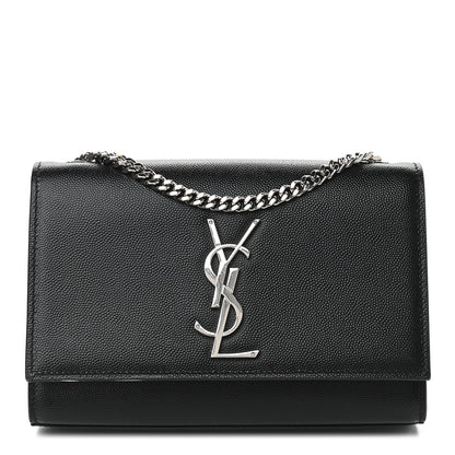 Saint Laurent Grain De Poudre Small Monogram Kate Satchel Black 1 of 9