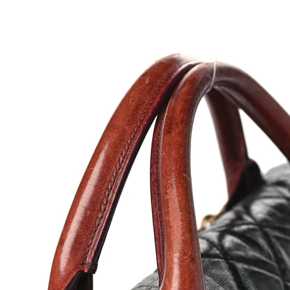 Chanel Glazed Calfskin Castle Rock Large Flap Black Burgundy 10 of 11