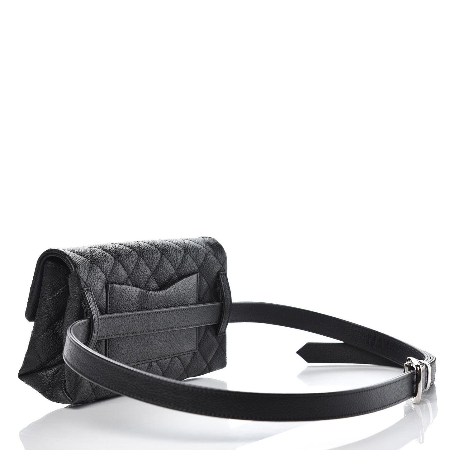 Grained Calfskin Quilted 2.55 Reissue Flap Belt Bag Clutch Black