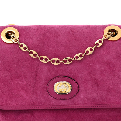 Gucci Suede Azalea Calfskin Small Marina Chain Shoulder Bag Fuchsia 7 of 13