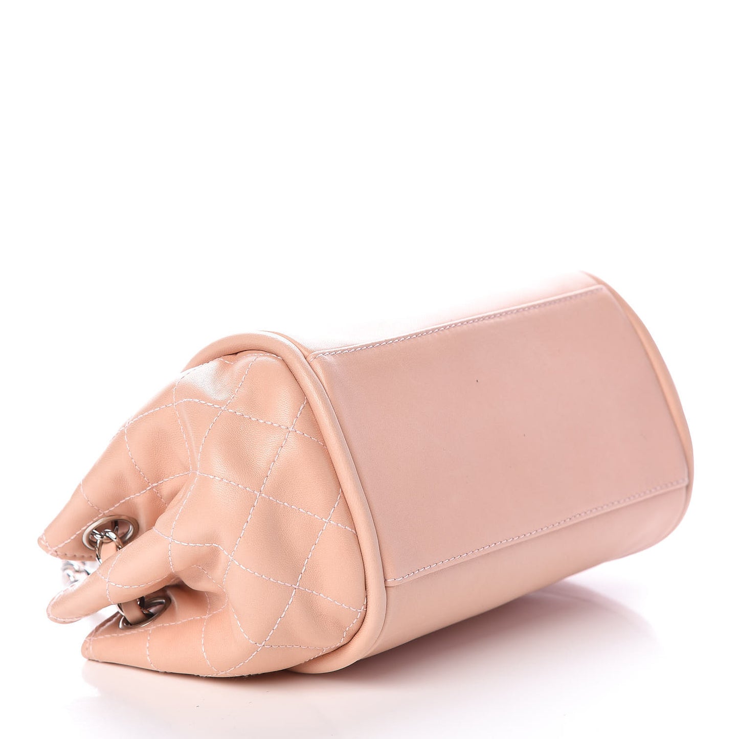 Lambskin CC Kiss Lock Accordion Bag Rose Clair