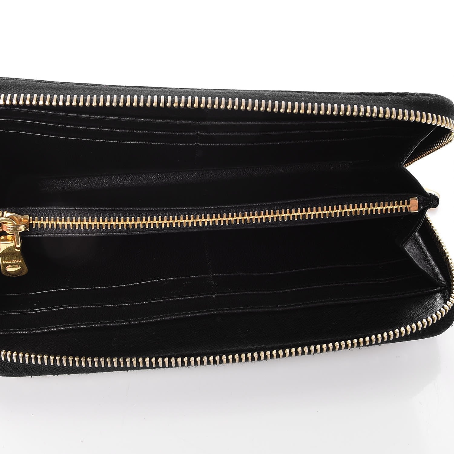 Miu Miu Nappa Metal Studded Zip Around Wallet Nero Black 5 of 6