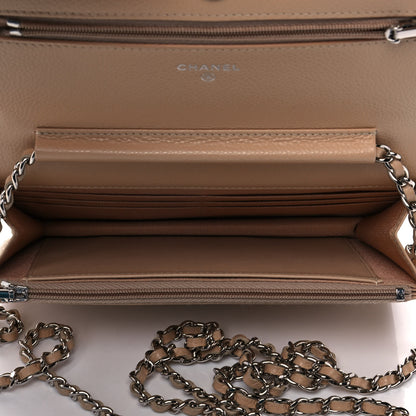 Chanel Caviar Quilted Wallet On Chain WOC Beige 5 of 10