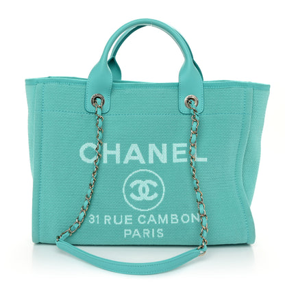 Chanel Mixed Fibers Small Deauville Tote Turquoise 1 of 12