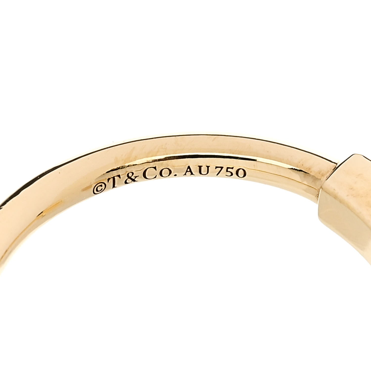 Tiffany 18K Yellow Gold T Wire Ring 53 6.25 4 of 4