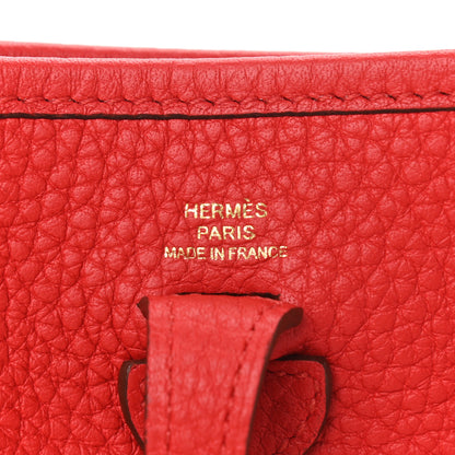 Hermes Taurillon Clemence Evelyne TPM Rouge De Coeur 6 of 9