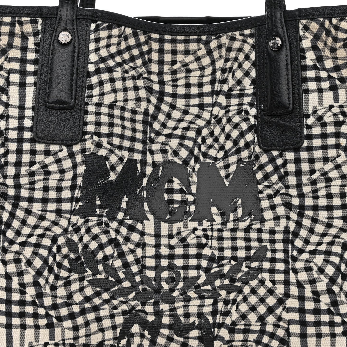 Grained Calfskin Visetos Medium Liz Reversible Shopper Tote Black