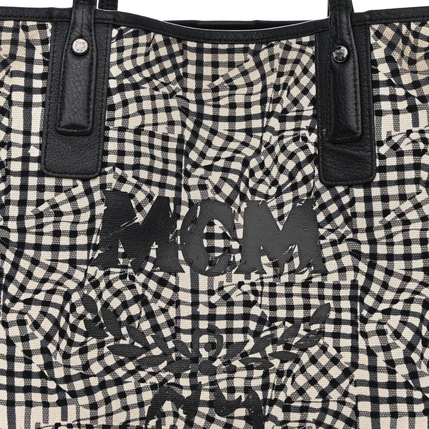MCM Grained Calfskin Visetos Medium Liz Reversible Shopper Tote Black 14 of 17