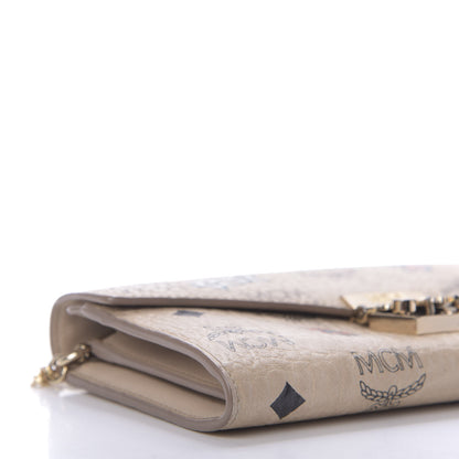 MCM Visetos Star Eyed Bunny Large Patricia Wallet On Chain Beige 6 of 9