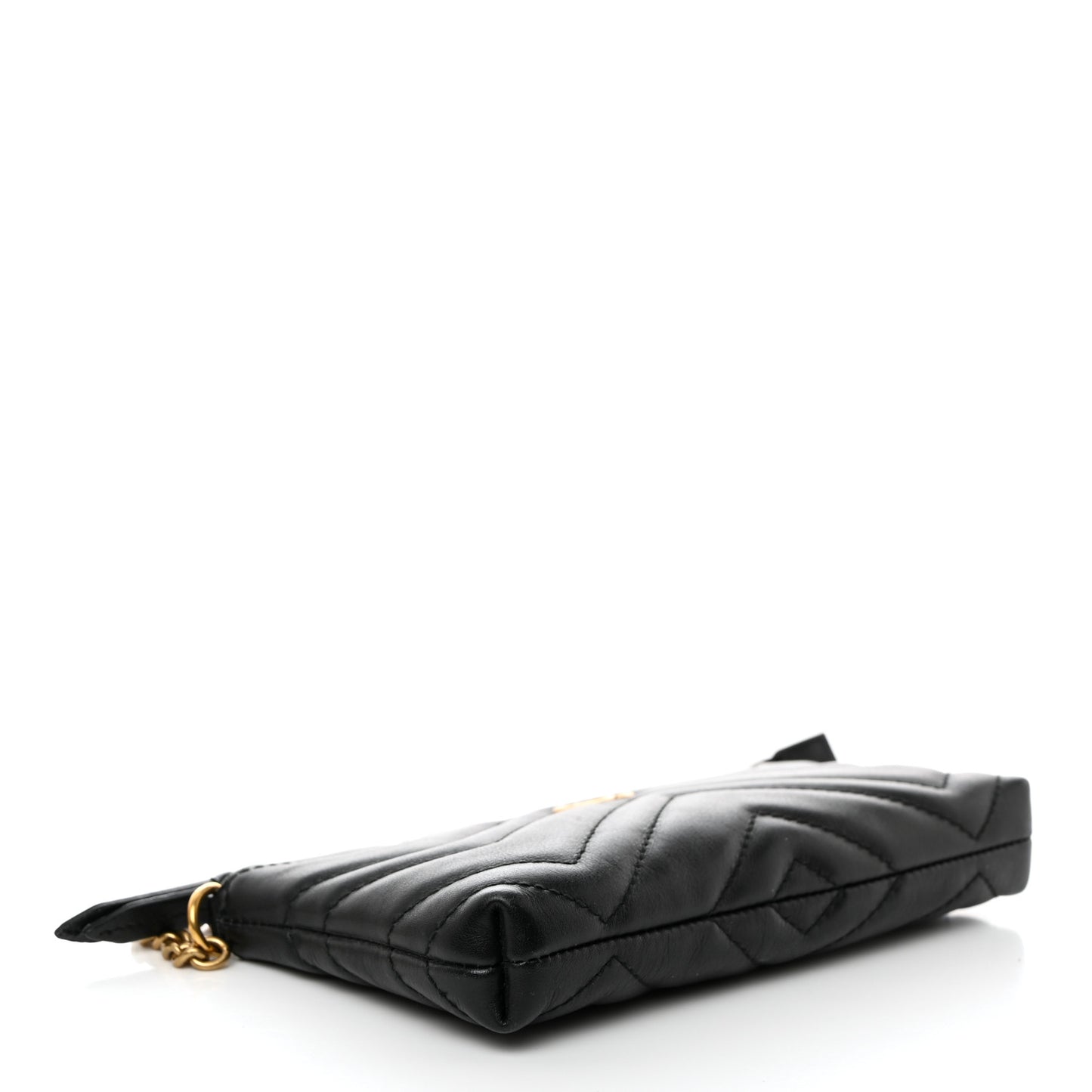 Calfskin Matelasse Mini GG Marmont Chain Bag Black