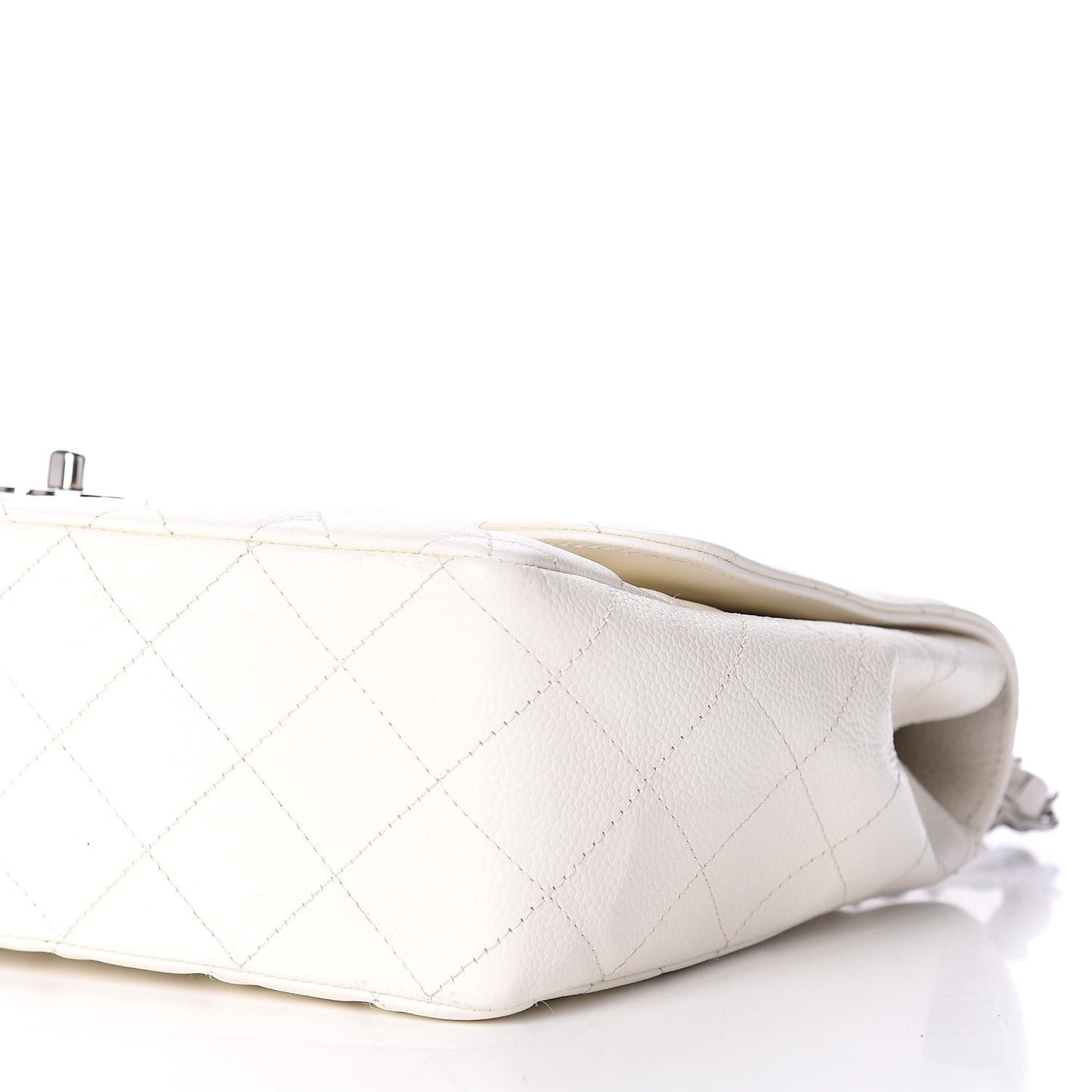 Caviar Quilted Jumbo Single Flap White