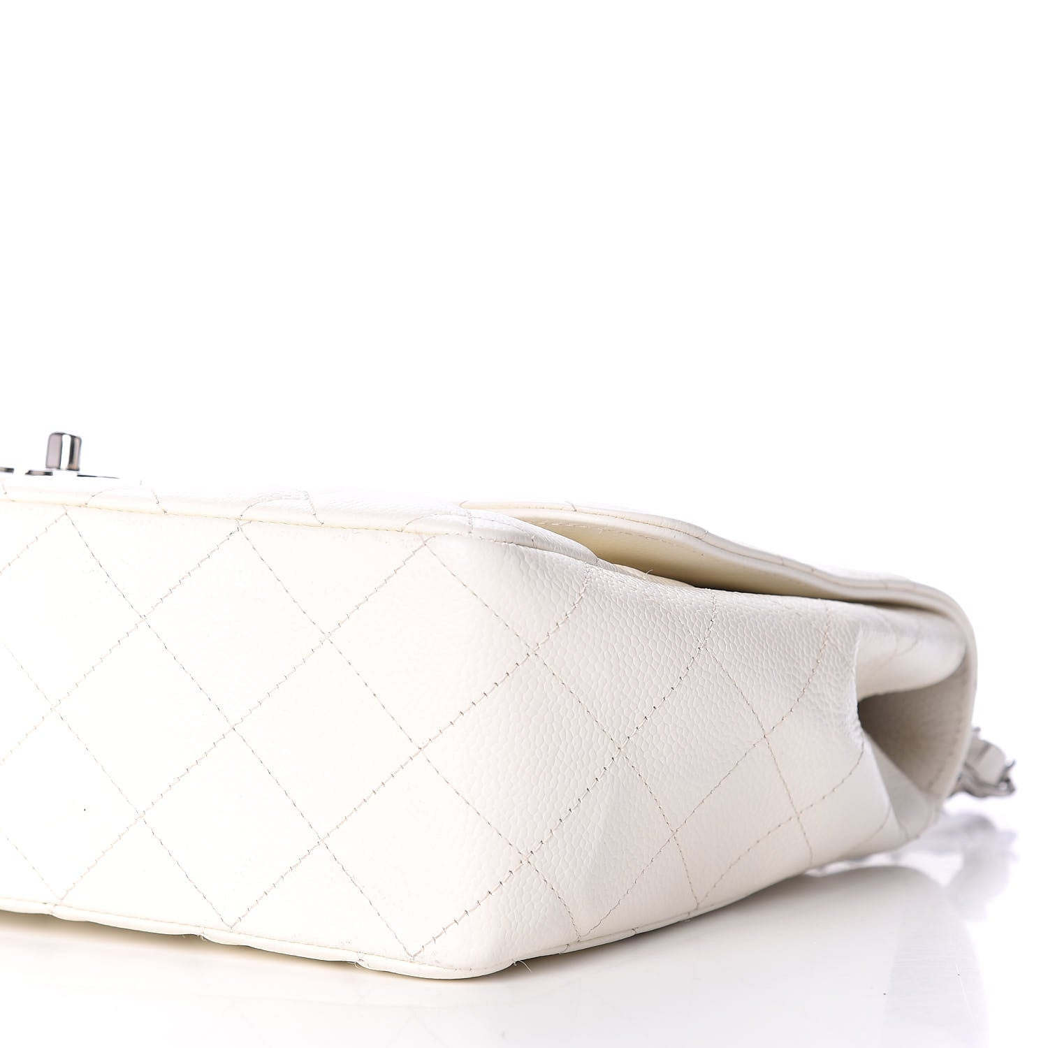 Chanel Caviar Quilted Jumbo Single Flap White 9 of 11