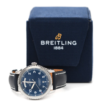 Breitling Stainless Steel Calfskin 41mm Navitimer 8 Chronograph Automatic Watch Blue A45330 5 of 5