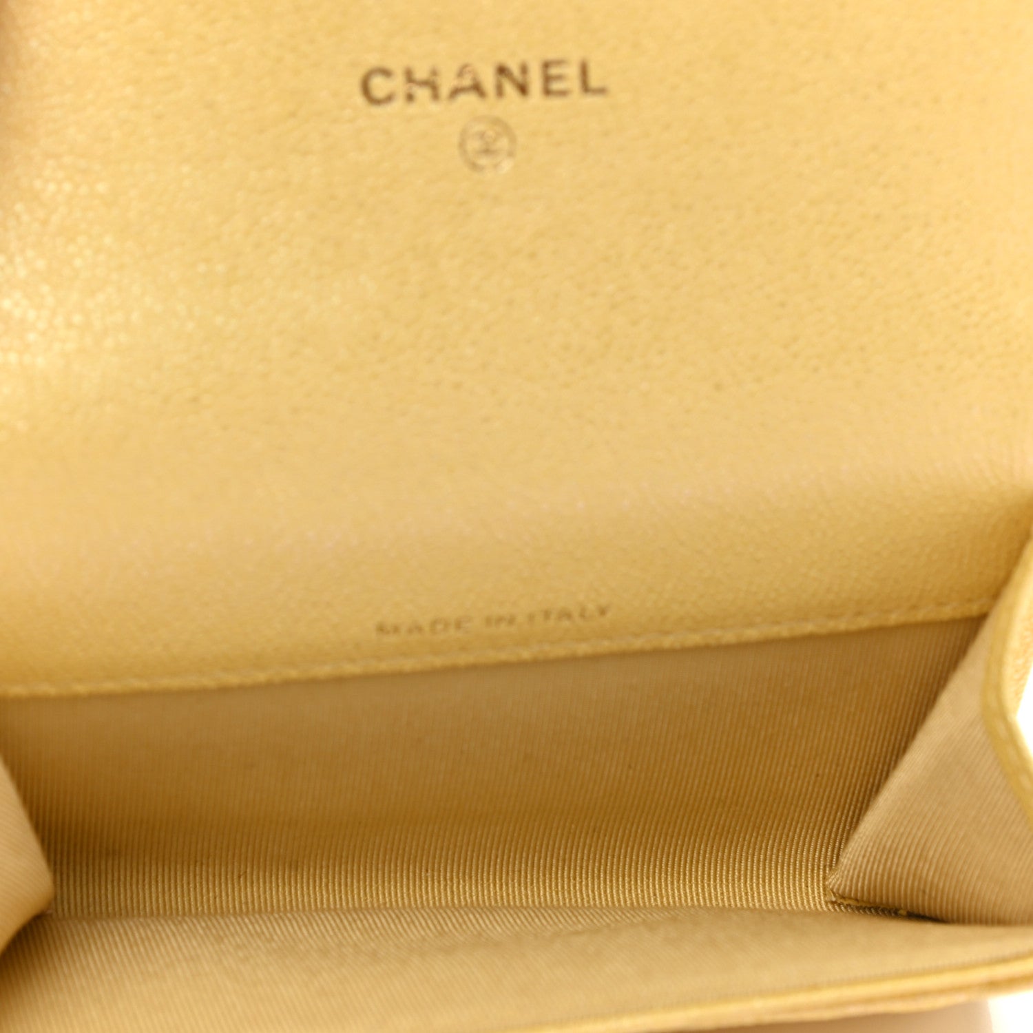 Chanel Iridescent Caviar Quilted Flap Card Holder Yellow 7 of 8