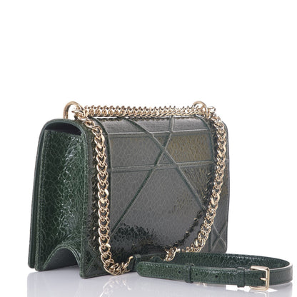 Christian Dior Ceramic Effect Deerskin Large Diorama Flap Bag Malachite Green 3 of 7
