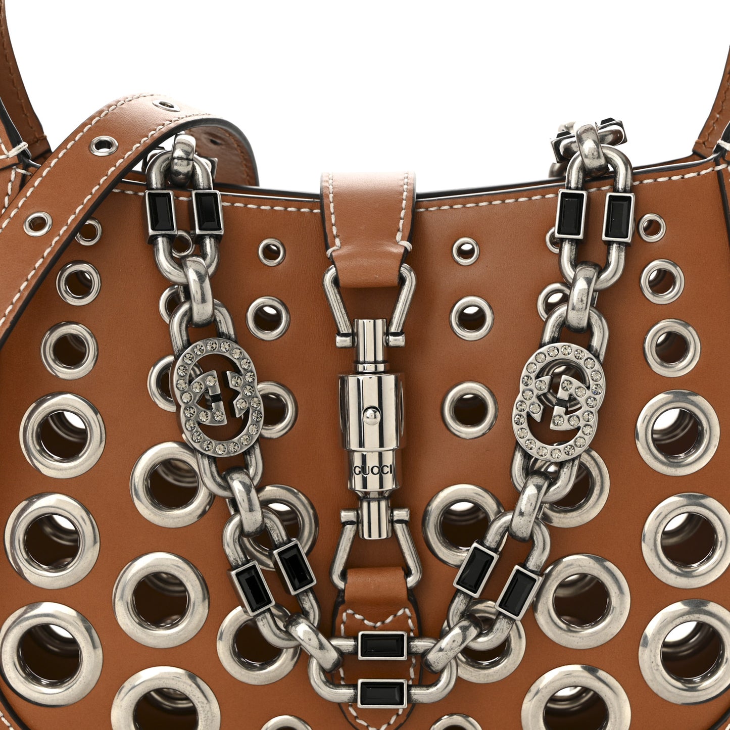 Calfskin Ha Ha Ha Jackie 1961 Eyelet Hobo Cuir