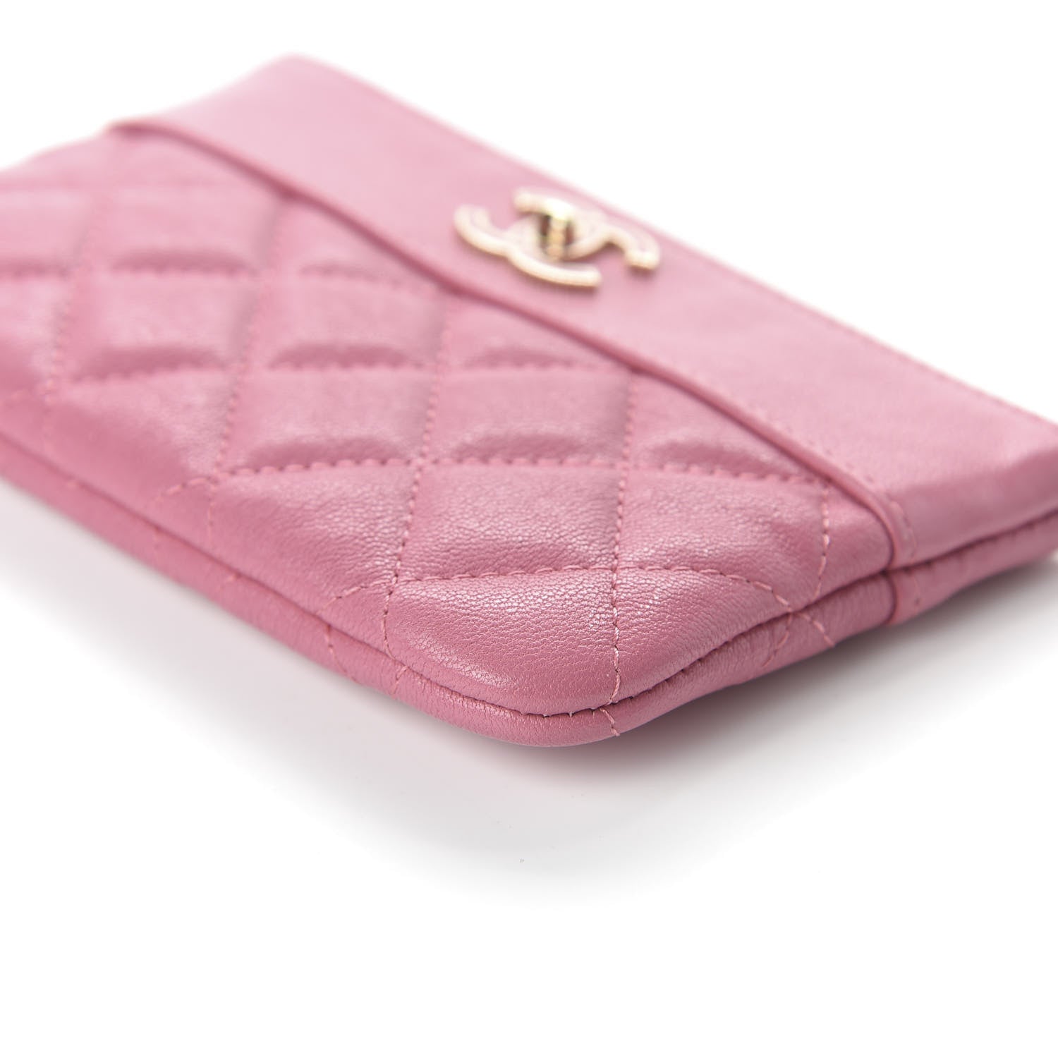 Chanel Sheepskin Quilted Small Vintage Mademoiselle Cosmetic Case Dark Pink 7 of 10