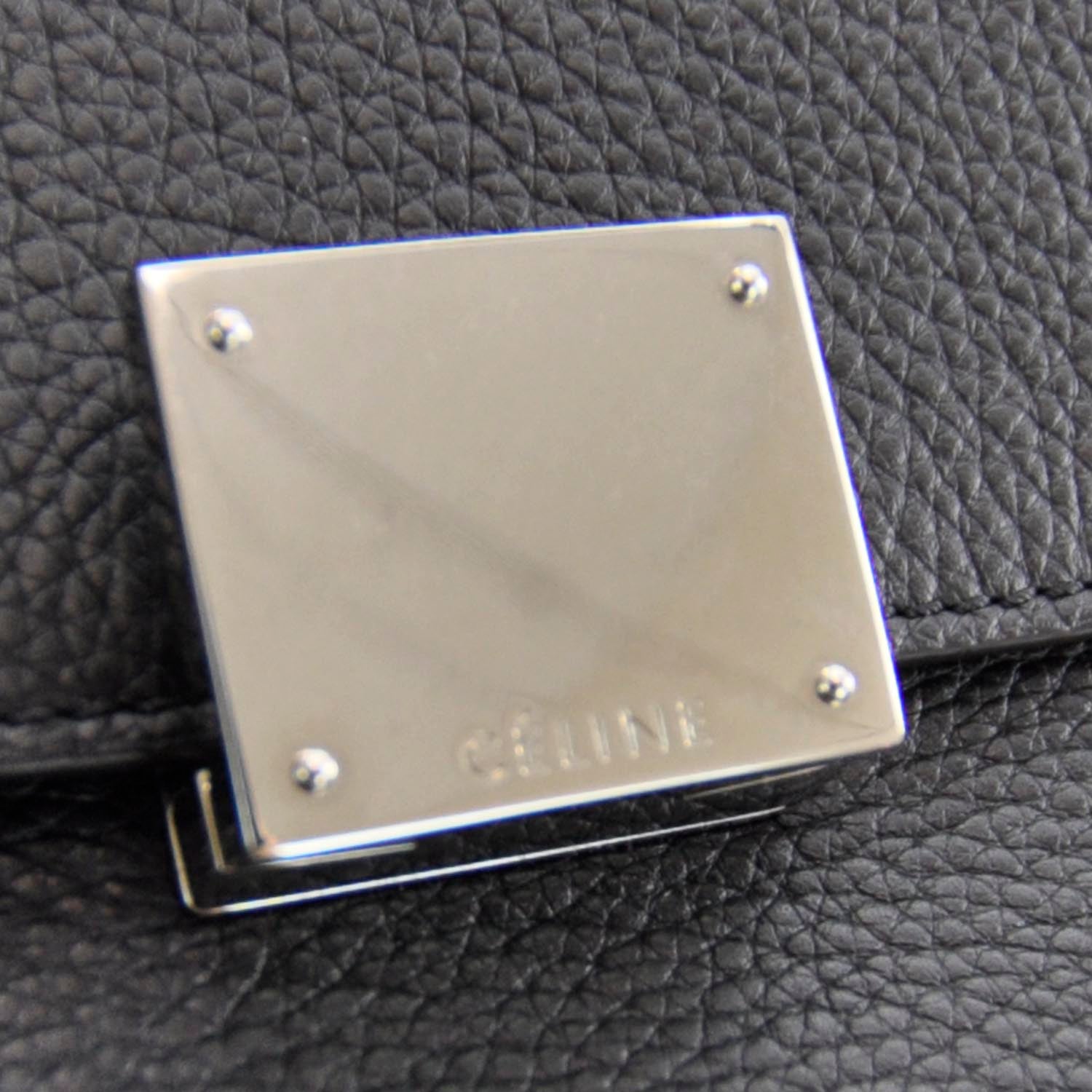 Celine Calfskin and Suede Large Trapeze Black 5 of 8