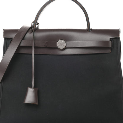 Hermes Toile Vache Hunter Herbag Zip 31 PM Black Ebene 9 of 13