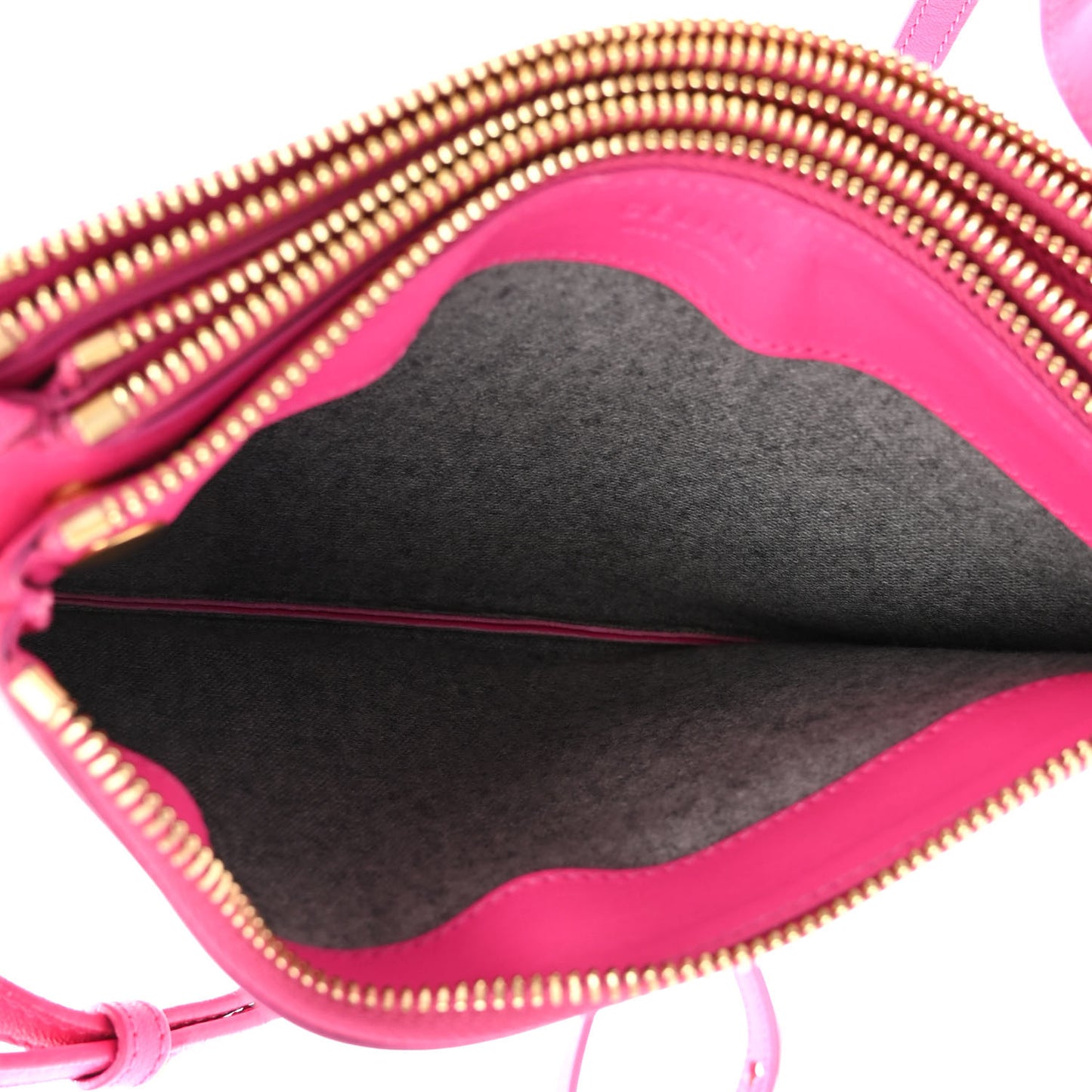 Lambskin Small Trio Crossbody Bag Fluo Fuchsia