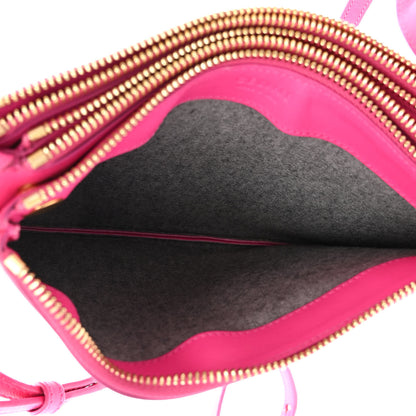 Celine Lambskin Small Trio Crossbody Bag Fluo Fuchsia 4 of 14