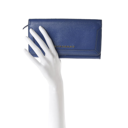 Burberry Patent Heritage Grain Penrose Continental Wallet Steel Blue 2 of 7