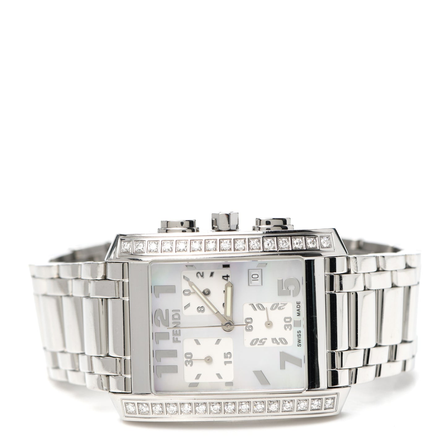 Stainless Steel Diamond Mother of Pearl 32mm Classico Chronograph Quartz Watch