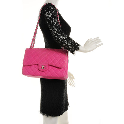 Chanel Iridescent Caviar Quilted Jumbo Double Flap Pink 2 of 8