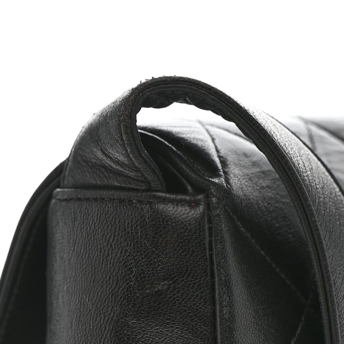 Lambskin Quilted Double Pocket Shoulder Bag Black
