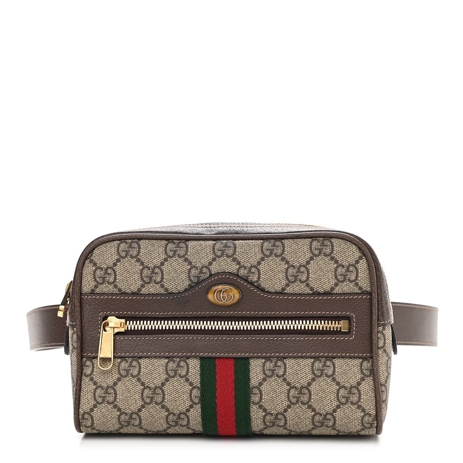 Gucci GG Supreme Monogram Web Small Ophidia Belt Bag 95 38 Dark Brown 1 of 11