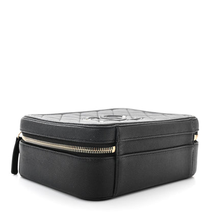 Chanel Caviar Quilted Medium CC Filigree Vanity Case Black 4 of 13