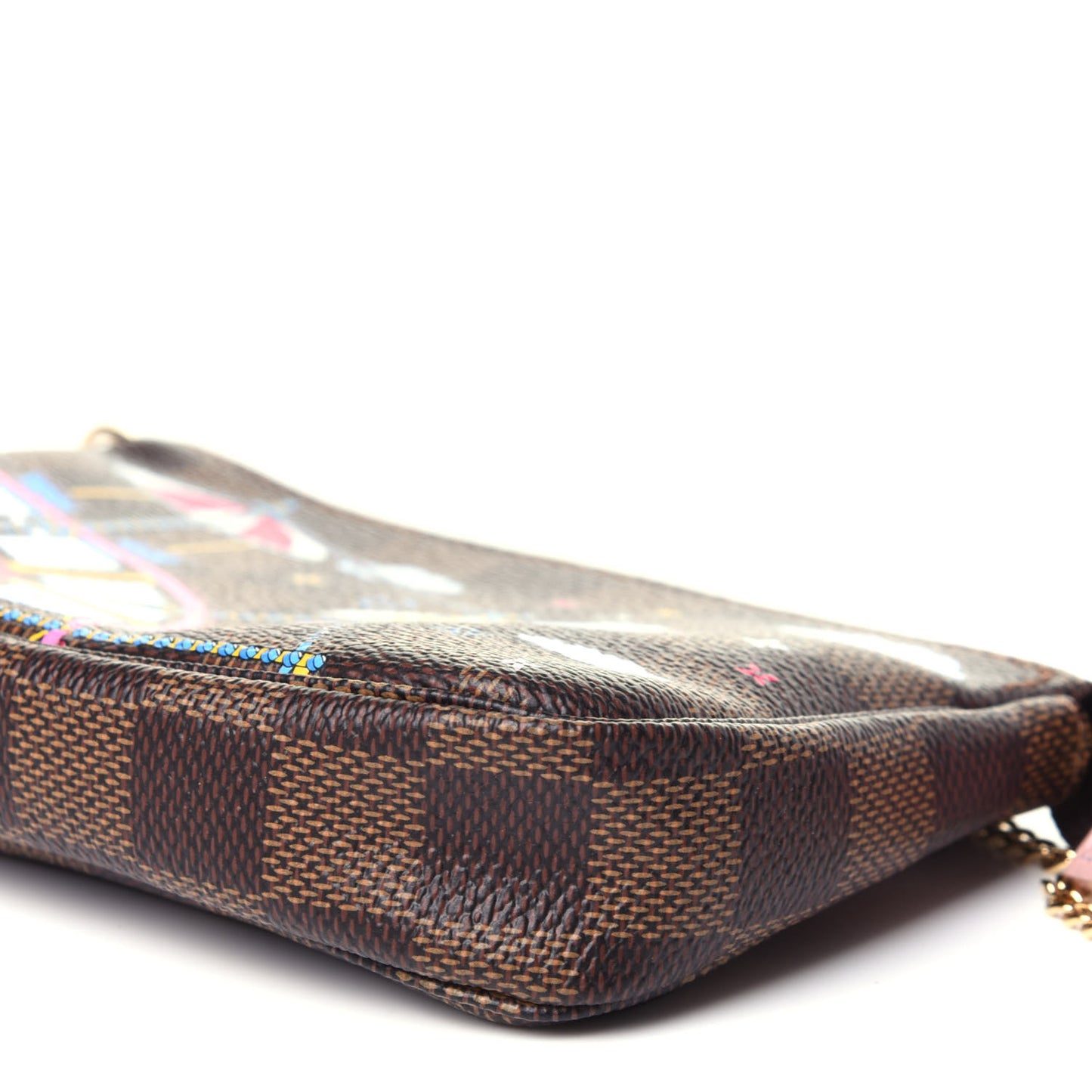 Damier Ebene 2020 Christmas Animation Big Wheel Mini Pochette Accessories Rose Ballerine