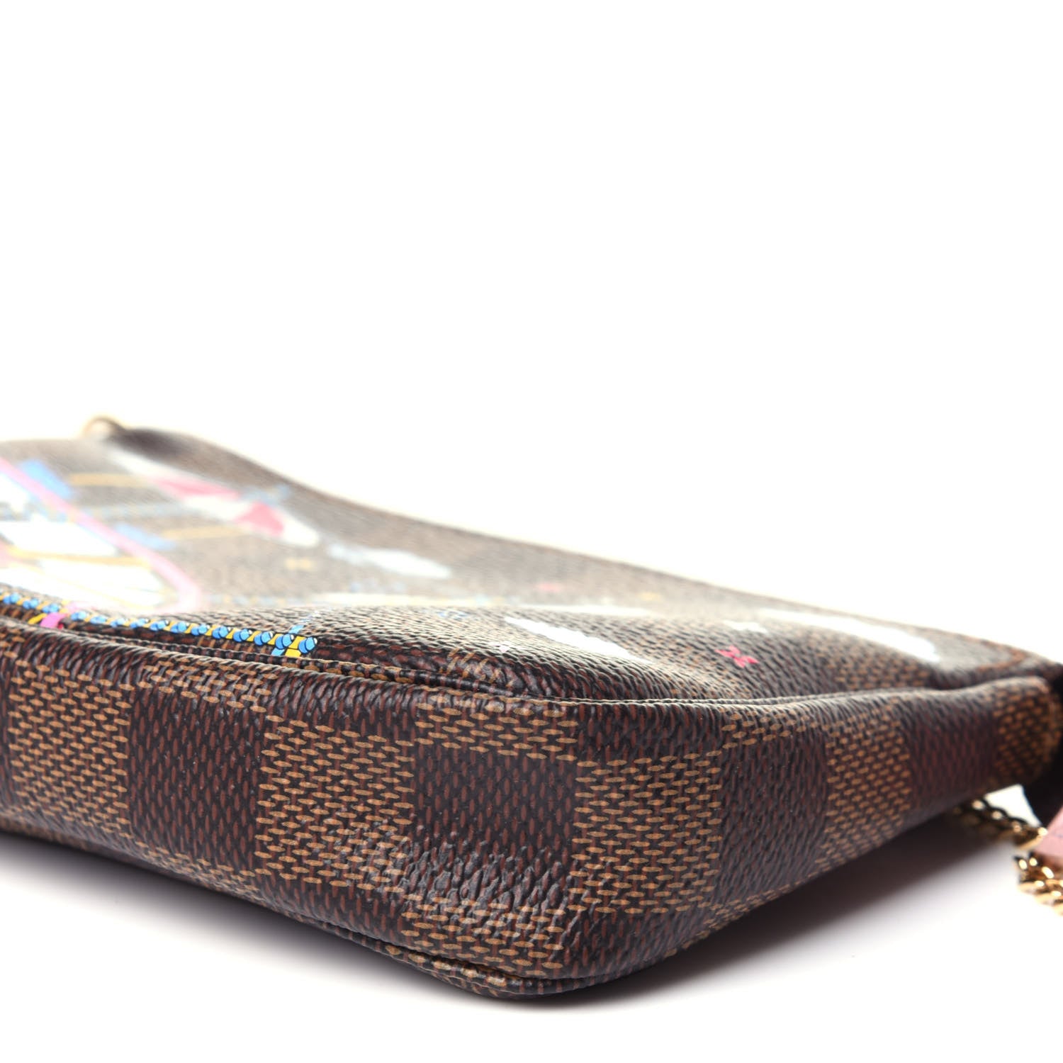 Louis Vuitton Damier Ebene 2020 Christmas Animation Big Wheel Mini Pochette Accessories Rose Ballerine 9 of 10