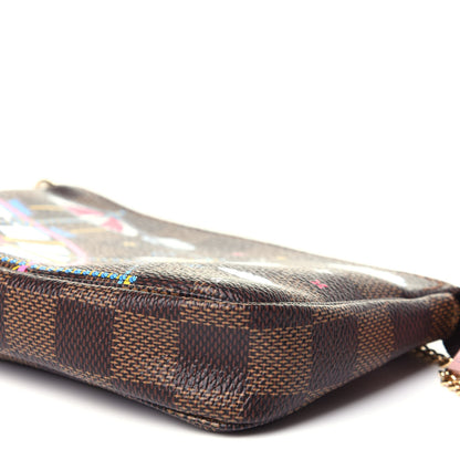 Louis Vuitton Damier Ebene 2020 Christmas Animation Big Wheel Mini Pochette Accessories Rose Ballerine 9 of 10