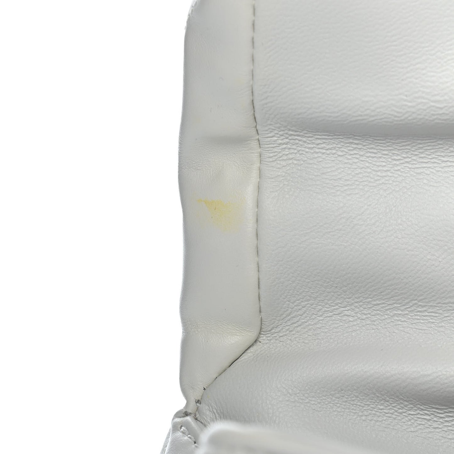 Nappa Calfskin Quilted Touch B Puffy Clutch White