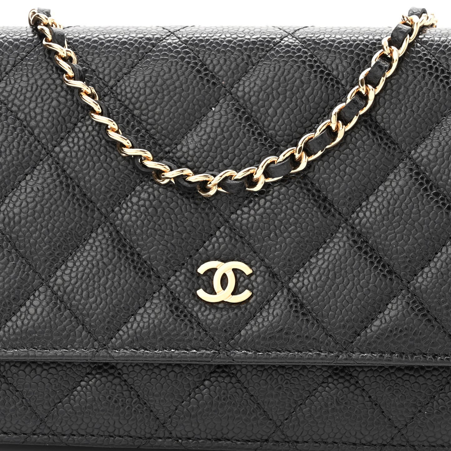 Caviar Quilted Wallet On Chain WOC Black