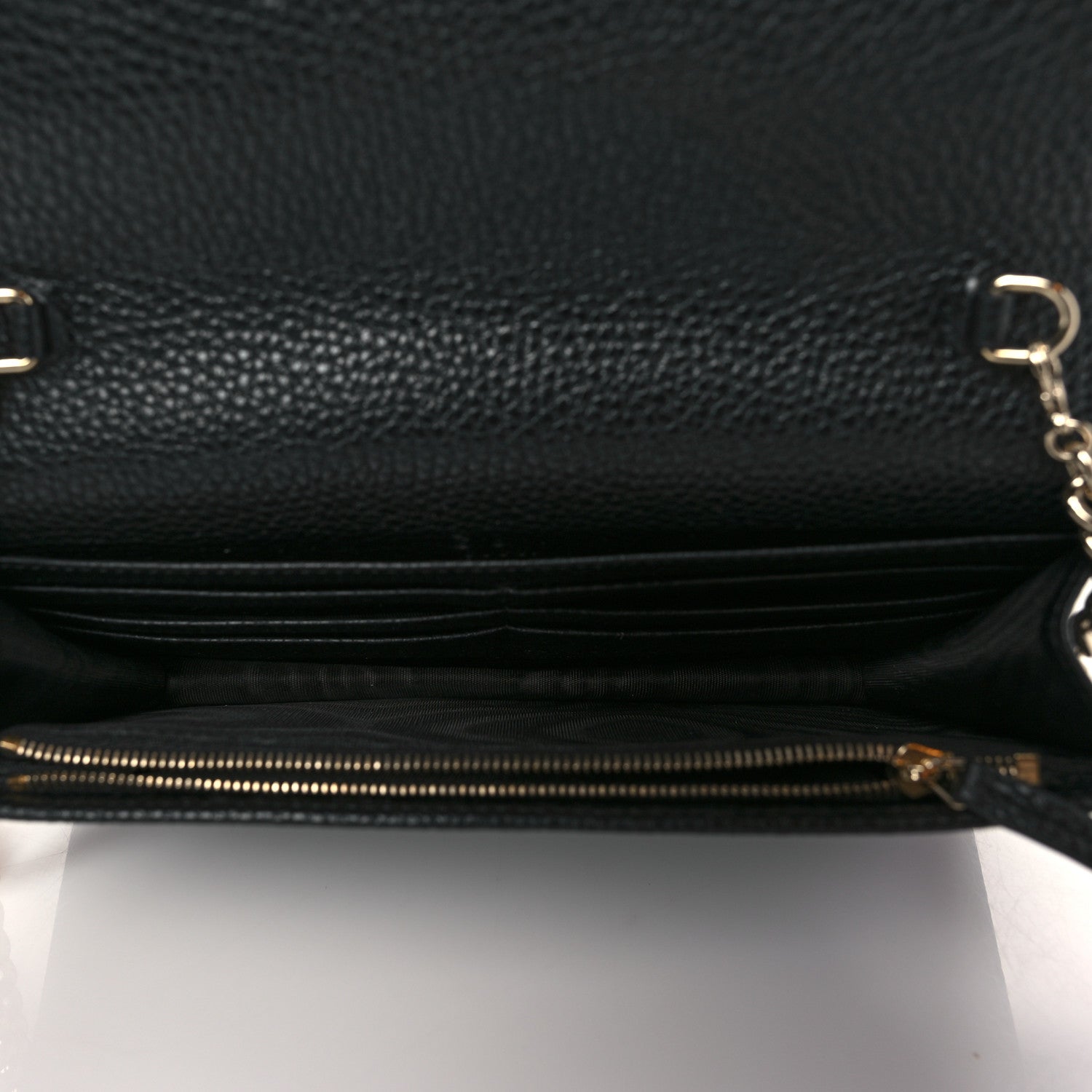Gucci Pebbled Calfskin Soho Wallet on Chain Black 5 of 9