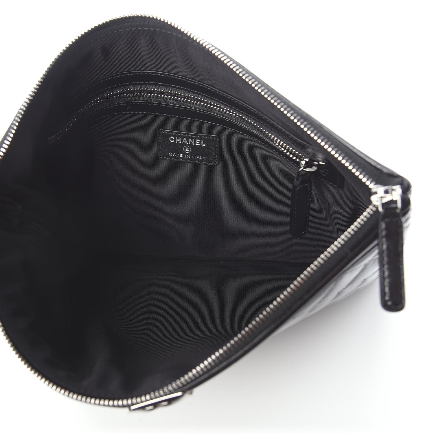 Chanel Patent Calfskin Quilted Medium Boy Cosmetic Case Black 4 of 6