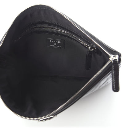 Chanel Patent Calfskin Quilted Medium Boy Cosmetic Case Black 4 of 6