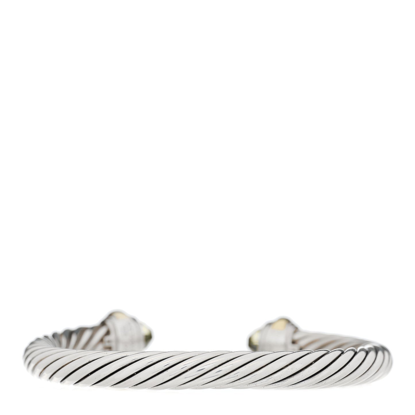 Sterling Silver 14K Yellow Gold Prasiolite 7mm Cable Classics Bracelet