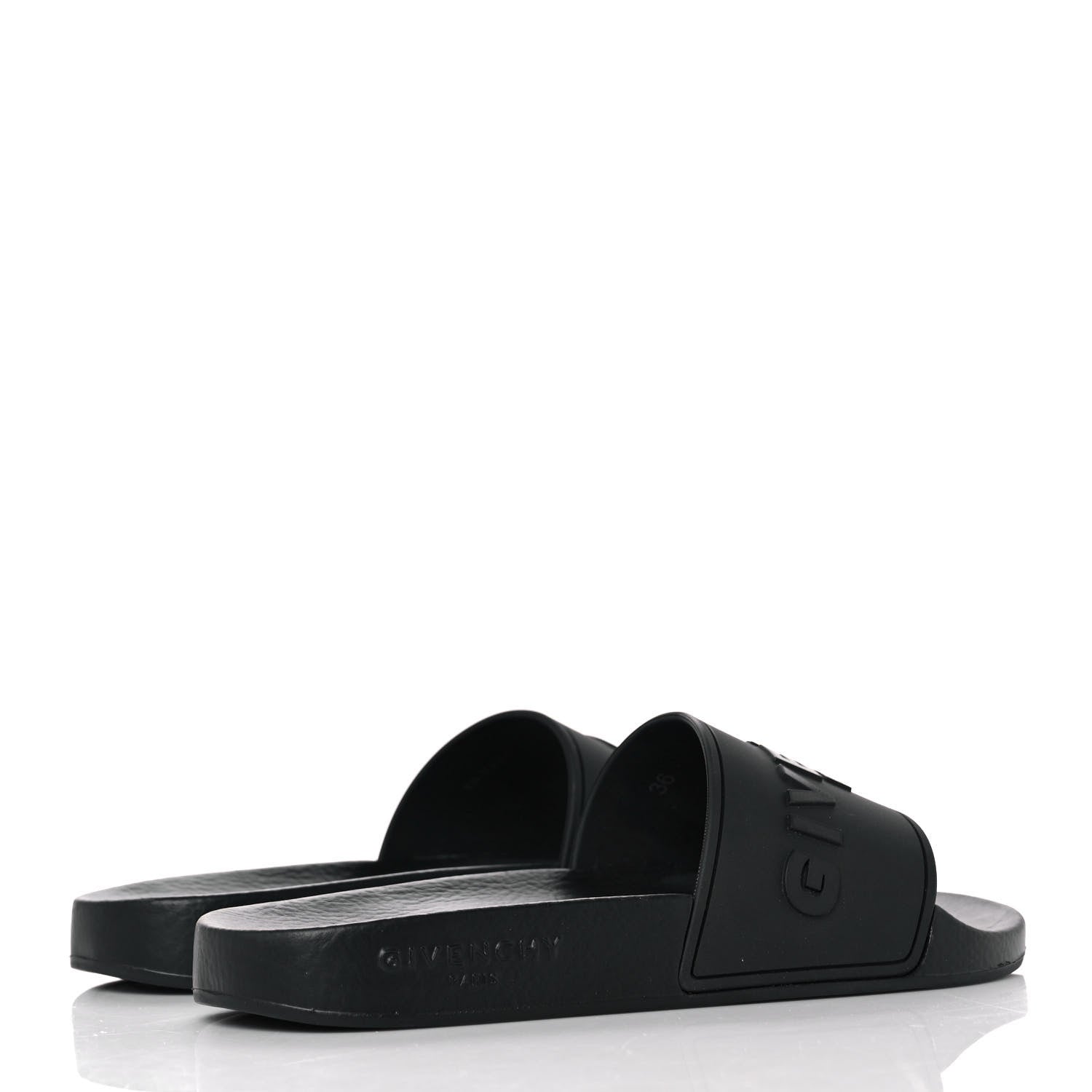 Givenchy Rubber Logo Pool Slide Sandals 36 Black 4 of 9