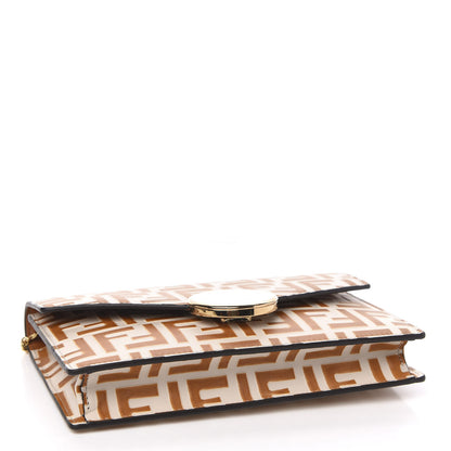 Fendi Vitello Soft F is Fendi Bi-Color FF 1974 Embossed Medium Envelope Wallet On Chain Camelia Saddler 4 of 10