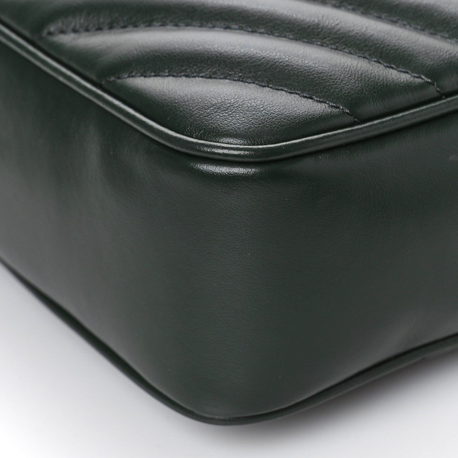 Saint Laurent Calfskin Matelasse Monogram Lou Camera Bag Vert Fonce 8 of 8