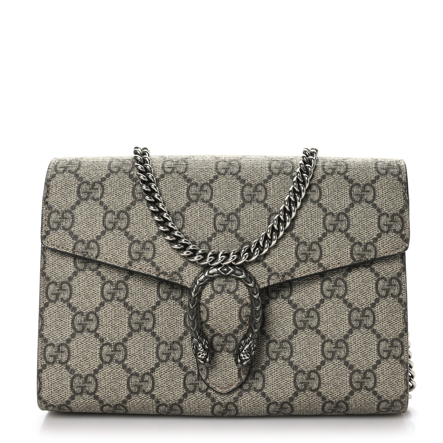 GG Supreme Monogram Mini Dionysus Chain Wallet Beige Vulcanic Red